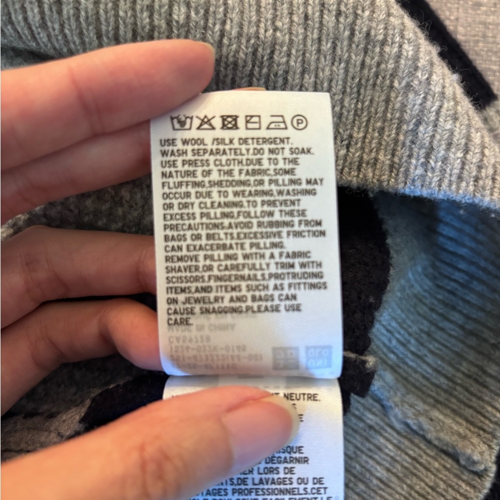 UNIQLO X COMPTOIR DES COTTONNIERS I S Striped Lambswool Sweater I grey navy blue - Picture 6 of 8